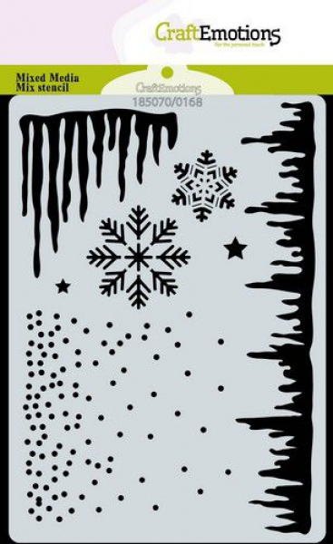 Craft Emotions Stencil - Eiszapfen. Kristalle und Schnee